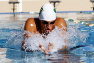 Saint Leo swimmer Mitrovic doing the breaststroke