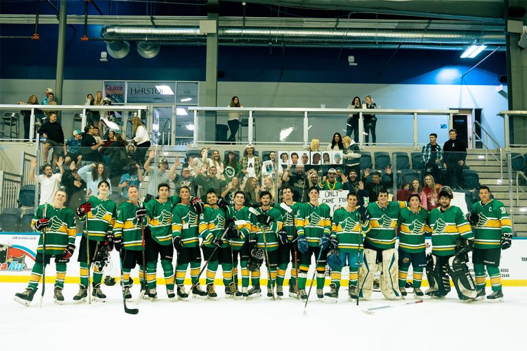 Saint Leo University ice hockey club team group photo